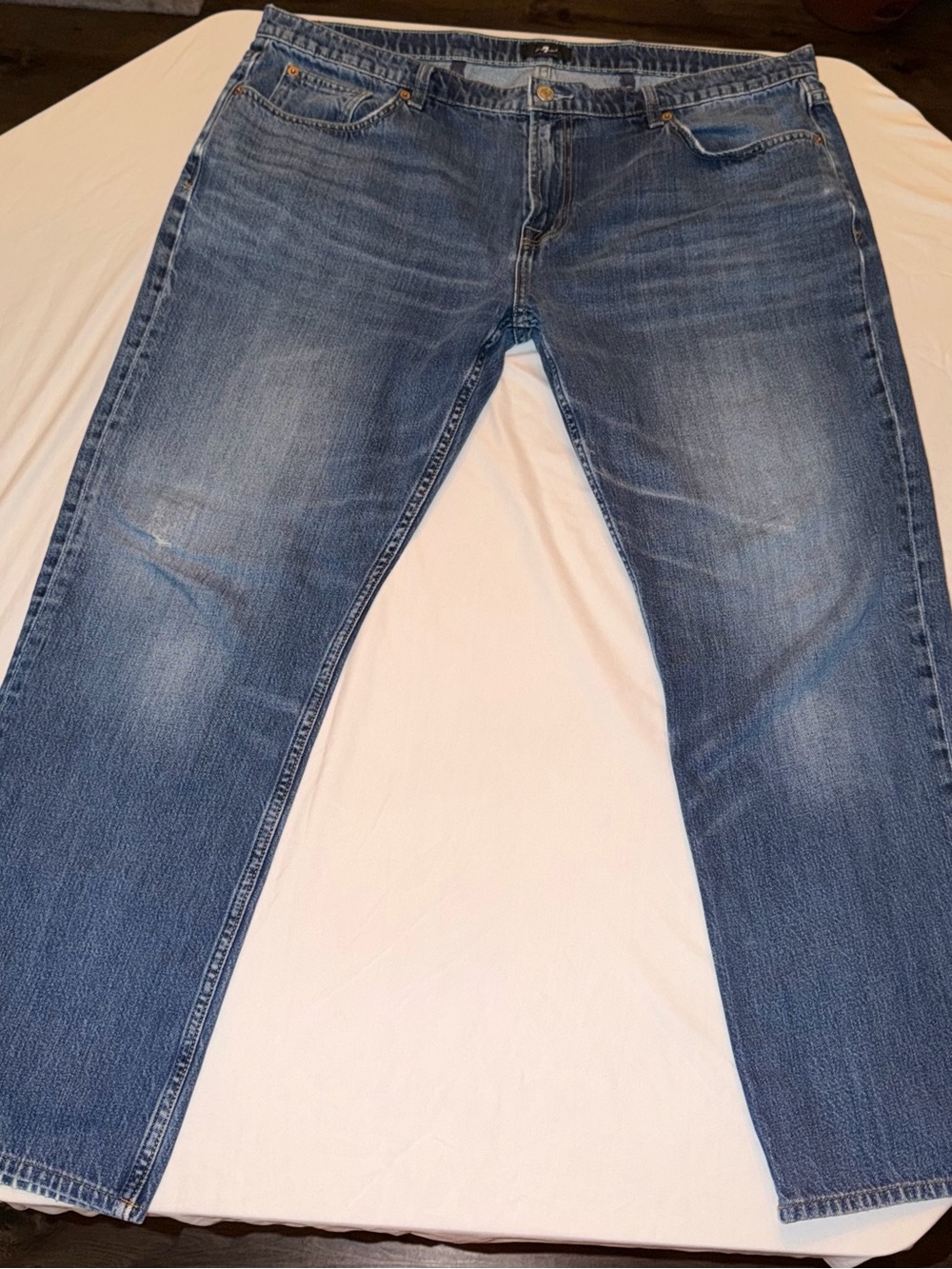 7 For All Mankind Men's Straight Jeans in Blue Denim Size 40x30